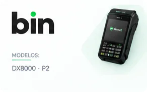 Bin — terminais compatíveis: DX8000 · P2